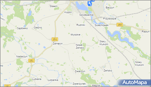 mapa Nowe Żeńsko, Nowe Żeńsko na mapie Targeo