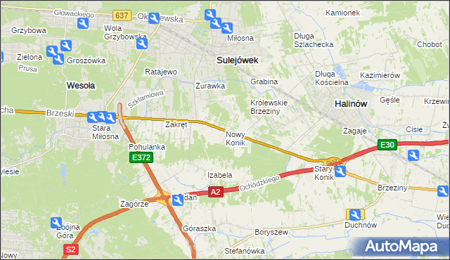 mapa Nowy Konik, Nowy Konik na mapie Targeo
