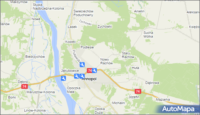 mapa Nowy Rachów, Nowy Rachów na mapie Targeo