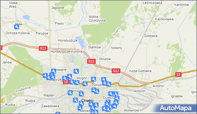 mapa Okszów, Okszów na mapie Targeo
