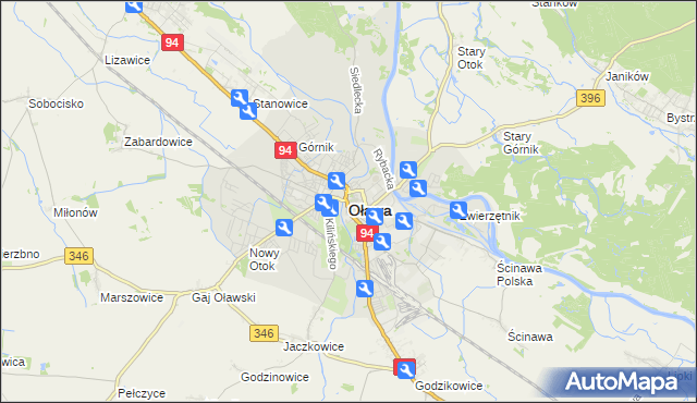 mapa Oława, Oława na mapie Targeo