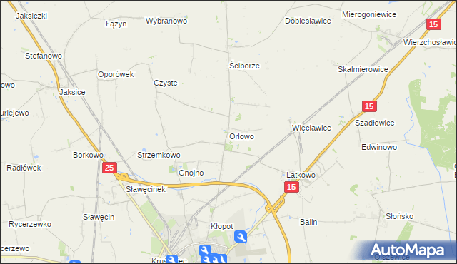 mapa Orłowo gmina Inowrocław, Orłowo gmina Inowrocław na mapie Targeo