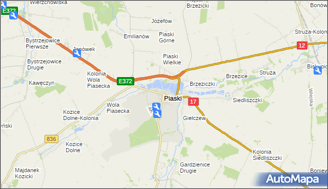 mapa Piaski powiat świdnicki, Piaski powiat świdnicki na mapie Targeo