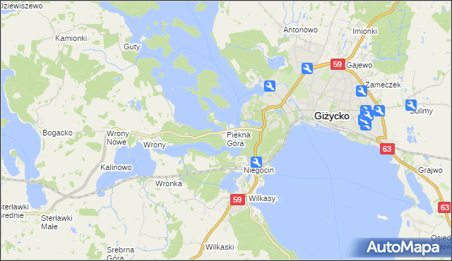 mapa Piękna Góra, Piękna Góra na mapie Targeo