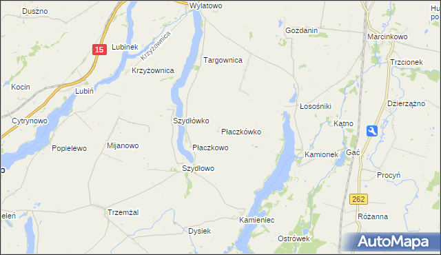 mapa Płaczkówko, Płaczkówko na mapie Targeo