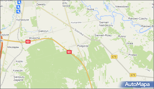 mapa Podgórze gmina Łomża, Podgórze gmina Łomża na mapie Targeo
