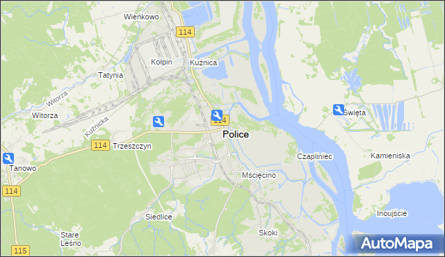 mapa Police, Police na mapie Targeo
