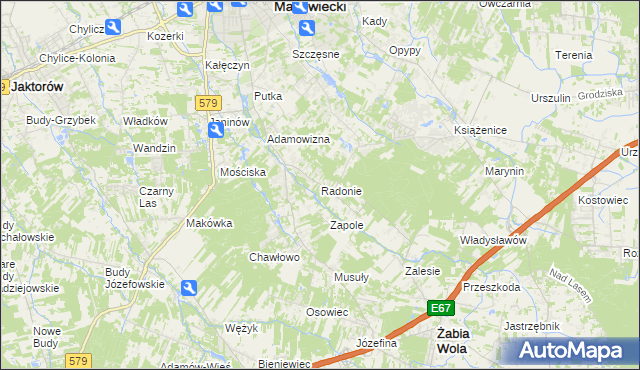 mapa Radonie, Radonie na mapie Targeo