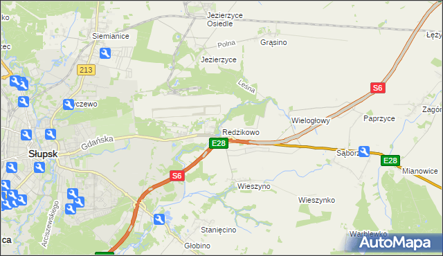 mapa Redzikowo, Redzikowo na mapie Targeo