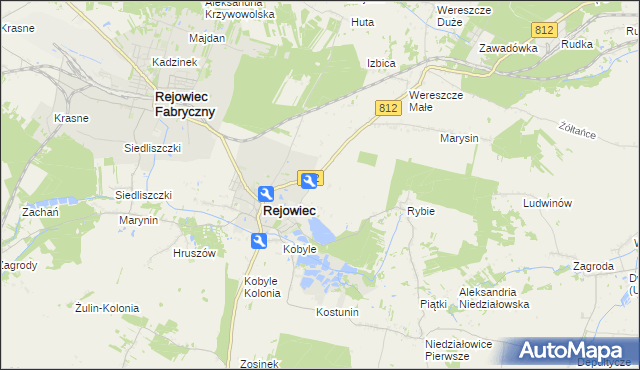 mapa Rejowiec-Kolonia, Rejowiec-Kolonia na mapie Targeo