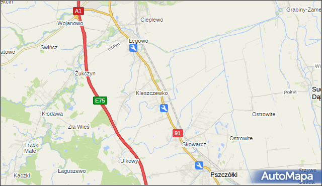 mapa Różyny, Różyny na mapie Targeo