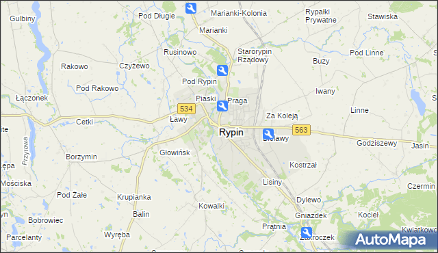 mapa Rypin, Rypin na mapie Targeo