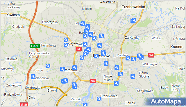 mapa Rzeszów, Rzeszów na mapie Targeo