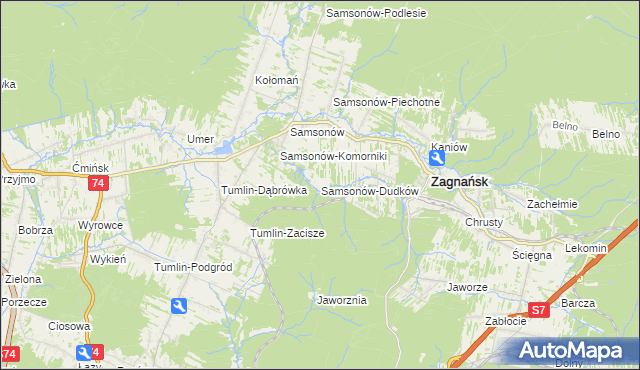 mapa Samsonów-Dudków, Samsonów-Dudków na mapie Targeo