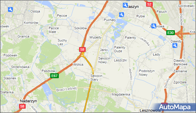mapa Sękocin Nowy, Sękocin Nowy na mapie Targeo