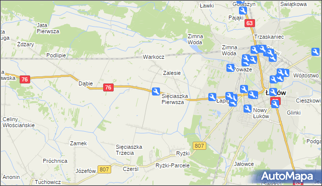 mapa Sięciaszka Pierwsza, Sięciaszka Pierwsza na mapie Targeo