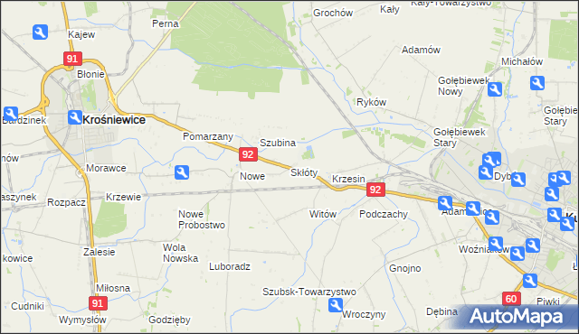 mapa Skłóty, Skłóty na mapie Targeo