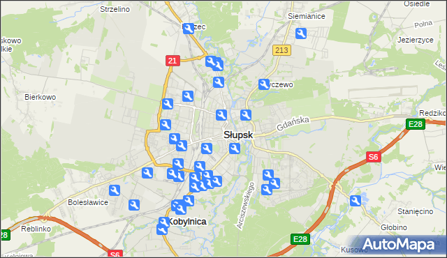 mapa Słupska, Słupsk na mapie Targeo