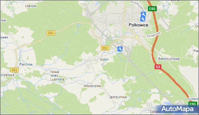 mapa Sobin, Sobin na mapie Targeo