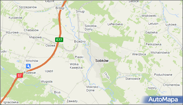 mapa Sobków-Nida, Sobków-Nida na mapie Targeo