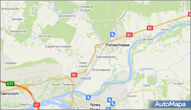 mapa Stanisławowo gmina Pomiechówek, Stanisławowo gmina Pomiechówek na mapie Targeo