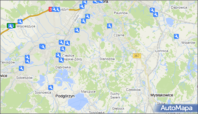 mapa Staniszów, Staniszów na mapie Targeo
