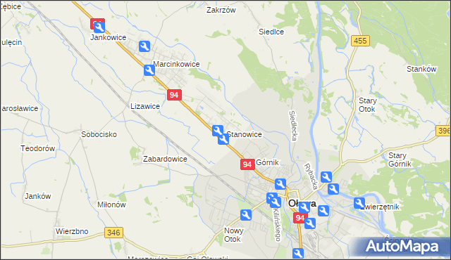 mapa Stanowice gmina Oława, Stanowice gmina Oława na mapie Targeo