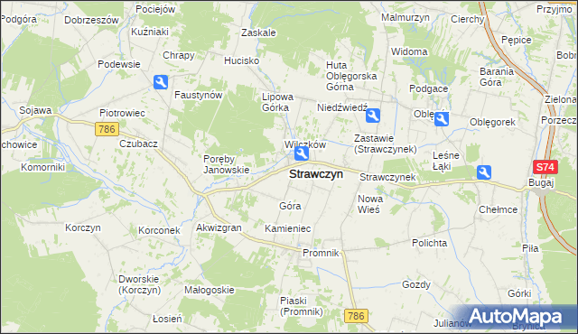 mapa Strawczyn, Strawczyn na mapie Targeo