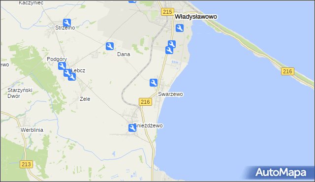 mapa Swarzewo, Swarzewo na mapie Targeo