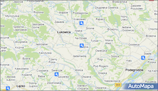 mapa Świdnik gmina Łukowica, Świdnik gmina Łukowica na mapie Targeo