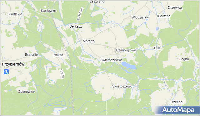 mapa Świętoszewko, Świętoszewko na mapie Targeo