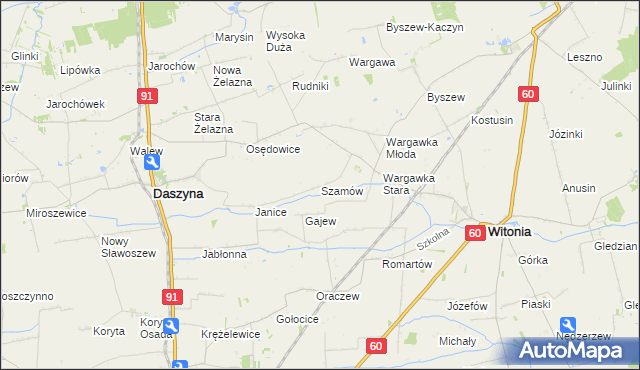 mapa Szamów, Szamów na mapie Targeo