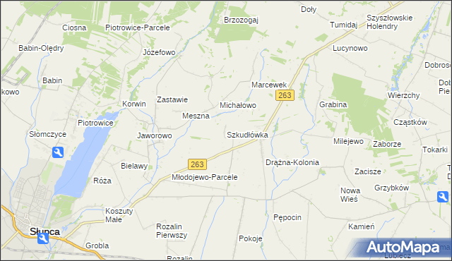 mapa Szkudłówka, Szkudłówka na mapie Targeo