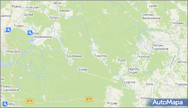mapa Toporów gmina Cmolas, Toporów gmina Cmolas na mapie Targeo