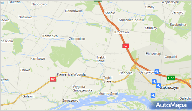 mapa Trębki Nowe, Trębki Nowe na mapie Targeo