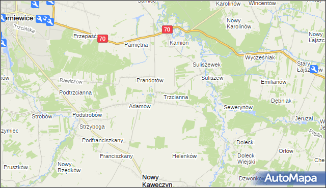 mapa Trzcianna, Trzcianna na mapie Targeo