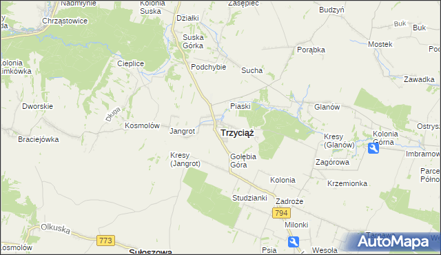 mapa Trzyciąż, Trzyciąż na mapie Targeo