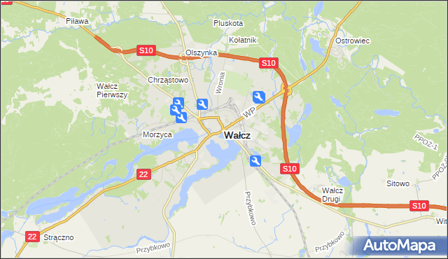 mapa Wałcz, Wałcz na mapie Targeo