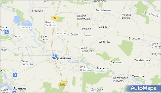 mapa Wola Bystrzycka, Wola Bystrzycka na mapie Targeo