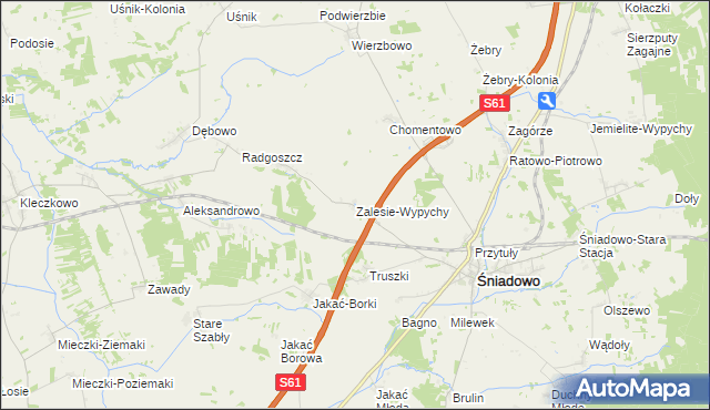 mapa Zalesie-Wypychy, Zalesie-Wypychy na mapie Targeo