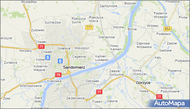 mapa Kamień Łukawski, Kamień Łukawski na mapie Targeo