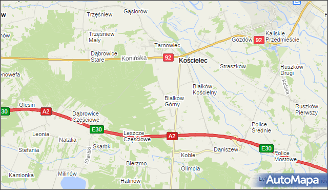 mapa Białków Górny, Białków Górny na mapie Targeo