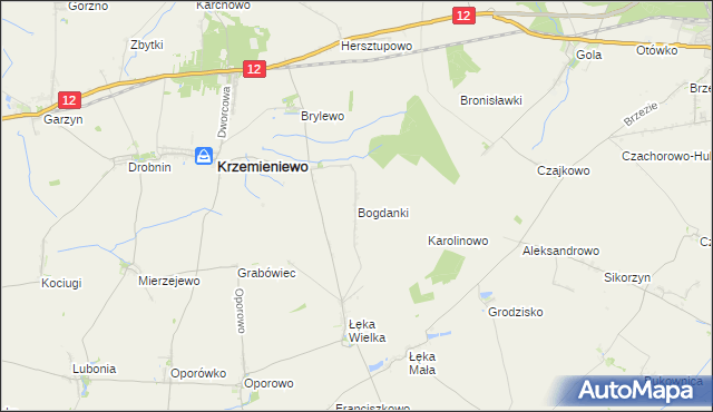 mapa Bogdanki gmina Poniec, Bogdanki gmina Poniec na mapie Targeo