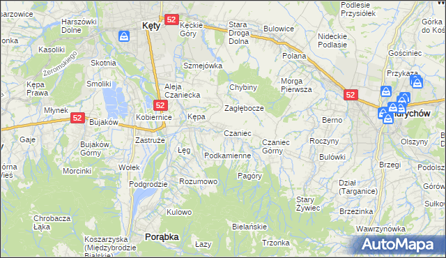 mapa Czaniec, Czaniec na mapie Targeo