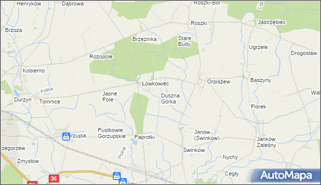 mapa Duszna Górka, Duszna Górka na mapie Targeo
