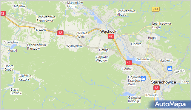 mapa Gajówka Węglów, Gajówka Węglów na mapie Targeo