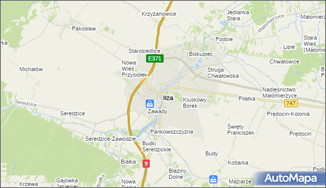 mapa Iłża, Iłża na mapie Targeo