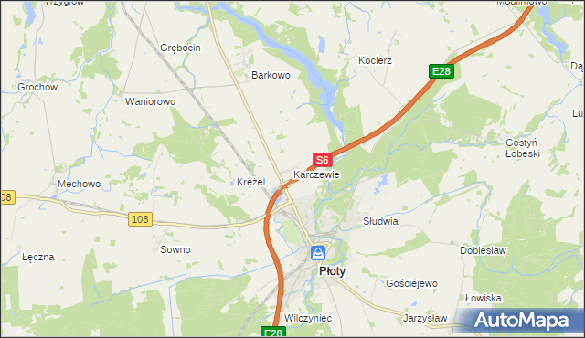 mapa Karczewie, Karczewie na mapie Targeo