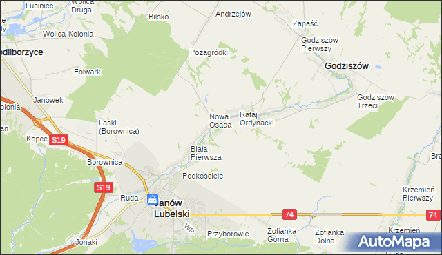mapa Kawęczyn gmina Godziszów, Kawęczyn gmina Godziszów na mapie Targeo