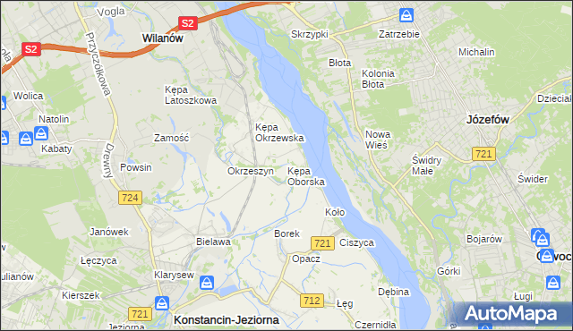 mapa Kępa Oborska, Kępa Oborska na mapie Targeo